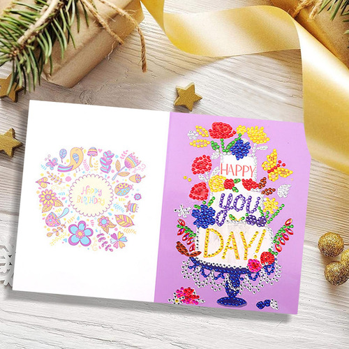 5d Diy Diamond Painting Tarjetas De Cumpleaños Tarjeta De A