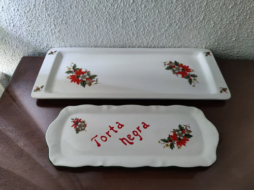 Bandejas Ceramica Motivos Navideños, Importadas Usa