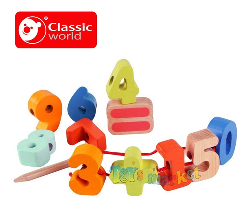 Imagen 2 de 6 de Enhebrados De Madera Didácticos Enhebrar Classic World