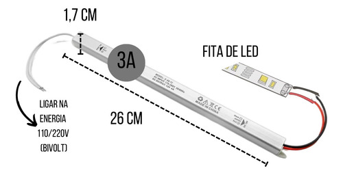 Kit Fita Para Perfil De Led 5m Iluminação Efeito Sequencia