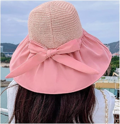 Sombrero Playa Protección Solar De Sol Ala Ancha Gorro Mujer