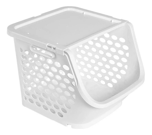 Caja Organizadora Apilable Blanca Ropa Fruta Modelo Unico