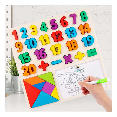 Puzzle Matching Board Juguetes Educativos Montessori Número