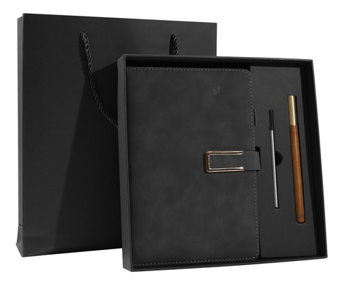 . Cuero Pu Libreta De Pasta Dura Con Pluma Y Caja De Regalo