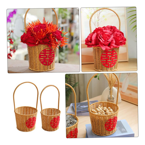 Cesta De Boda Decoración Cesta De Flores Pequeñas