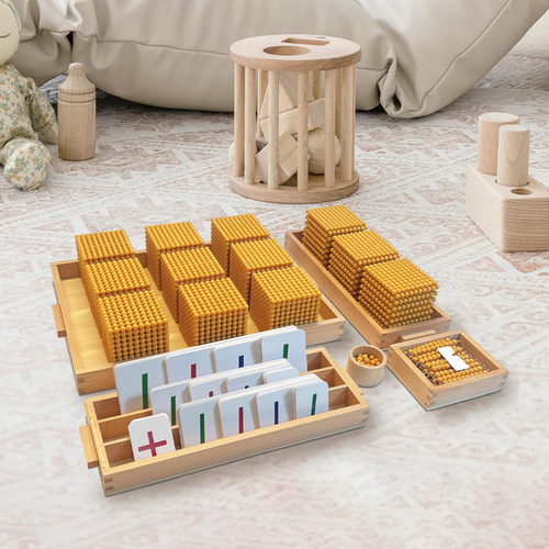 Juego De Cuentas Doradas Montessori Beads Math Manipulatives