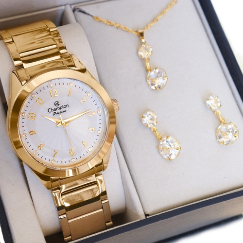 Imagem 1 de 7 de Relógio Champion Feminino Dourado Prova D´água Original
