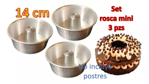 Moldes Mini Rosca, Choco Flan, Gelatina Kit 3 Pzs Aluminio