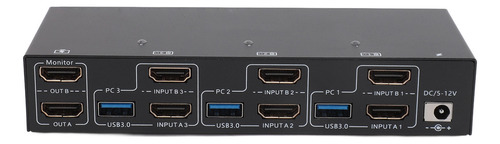 2 Monitores 3 Ordenadores Kvm Usb3.0 Hd Interfaz Multimedia