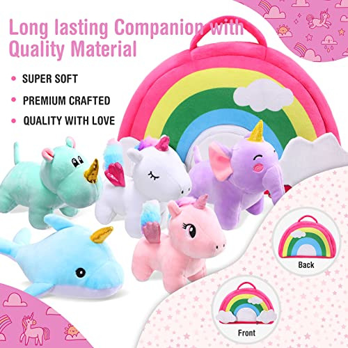 Conjunto De 6 Juguetes De Peluche De Unicornio Aoriher Con