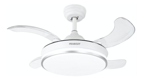 Ventilador de techo Peabody PE-VTR36 turbo blanco con 4 palas color  transparente de  acrílico, 91 cm de diámetro 220 V