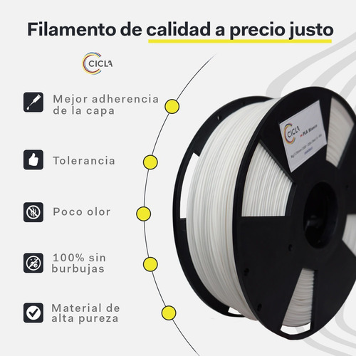 Imagen 6 de 6 de Filamento Impresora 3d Pla 1kg 1.75mm