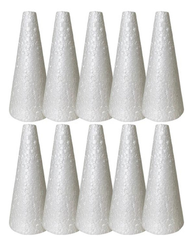 Cone De Isopor 18 Cm Kit Com 10 Unidades