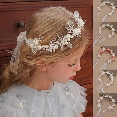 Tiara Daminha De Honra Infantil Casamento Com Pérola Noiva Branco