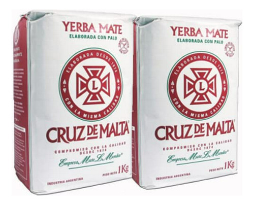 Té Herbal - Yerba Mate Cruz De Malta 2.2lb 1 Kilo (pack Of 2