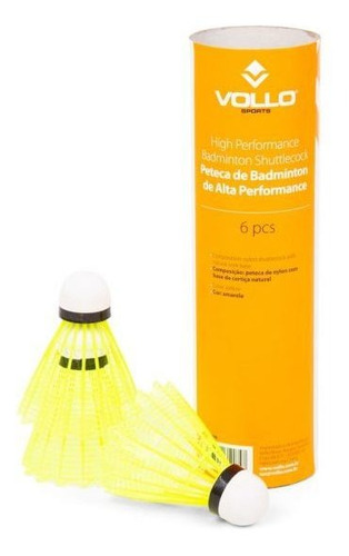 Peteca Badminton Vollo Tubo Com 6 Unidades