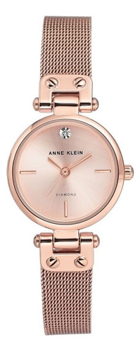 Reloj Mujer Anne Klein Con Diamante 26 Mm Ak/3002rgrg Color de la correa Rosa dorado Color del bisel Rosa dorado Color del fondo Rosa dorado
