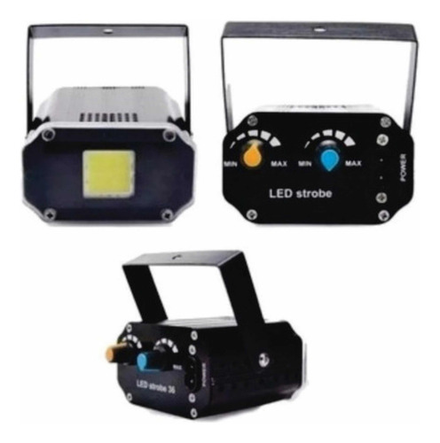 Flash 36 Led Blanco Frio Audioritmico Regulable 220v Fiesta