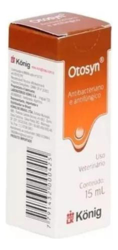 Antibacteriano E Antifúngico Cães E Gatos Otosyn 15ml