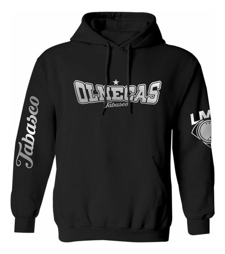 Sudadera Negra Modelo Olmecas De Tabasco Silver