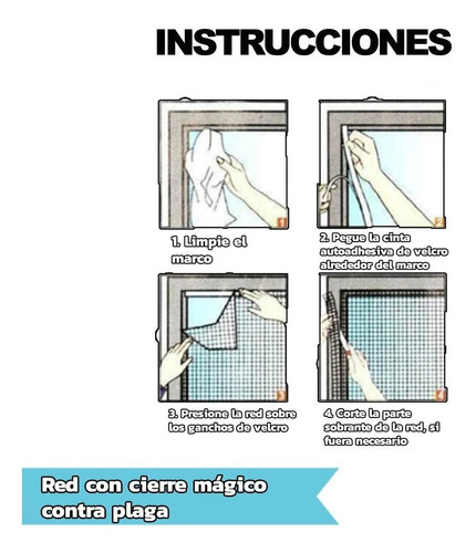 Malla De Cierre Mágico Ventana - Contra Voladores- 1.5x2m