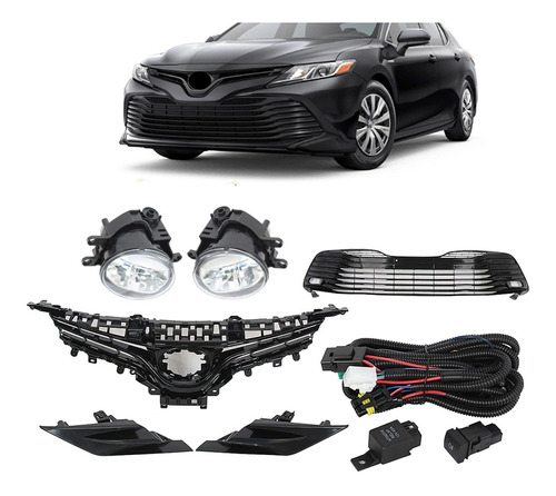 Skymaxfit Para Toyota Camry Xle Rejilla Delantera Negra Luz