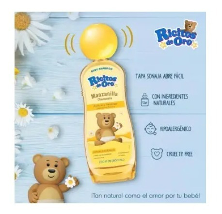 Shampoo Infantil Ricitos De Oro Manzanilla De 800 Ml