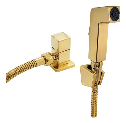 Ducha Higiênica De Banheiro Luxo Quadrada Dourado Gold