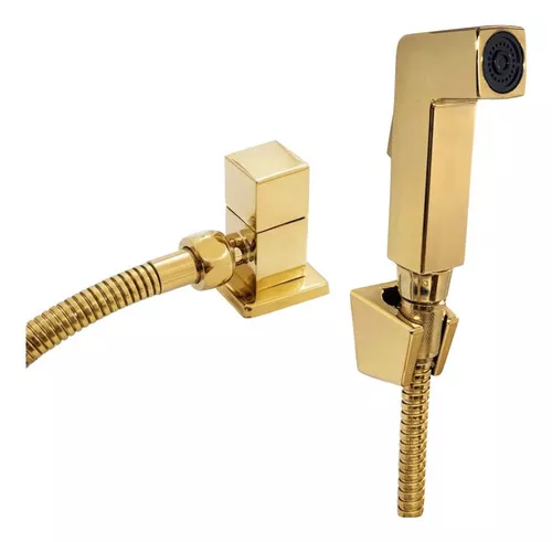 Regadera De Ducha Universo Import Metais Ducha Higiênica Gold Dourada Bidê Para Banheiro Ou 