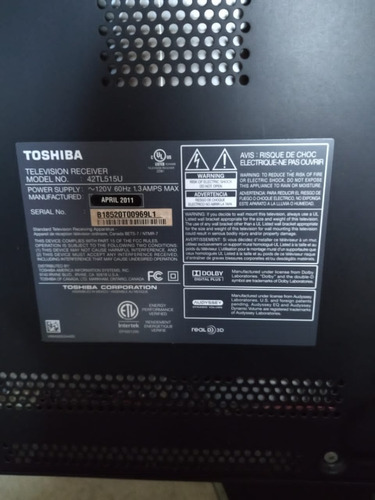 Imagen 3 de 3 de Tv Toshiba Para Repuesto