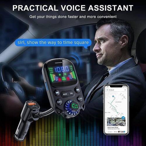 Transmissor Fm Bluetooth Sem Fio Para Carro Com Viva-voz