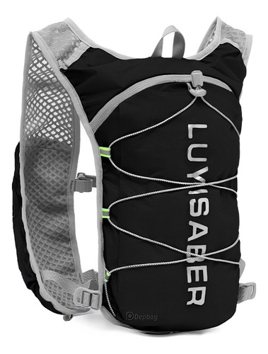Mochila Hidratação Água Leve Impermeável Corrida Trilha Cor Preto