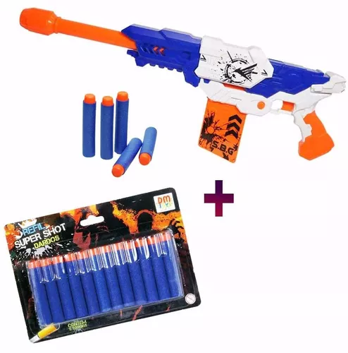 Arma Lançador Nerf Agua Refil 12 Dardos Brinde Super Shot  (KIT-DMT-4688-5161) tem aqui, na ABMIDIA!