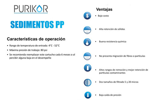 Cartucho D/sedimentos P/ Purificador Purikor Pkcpp2.5x10x50