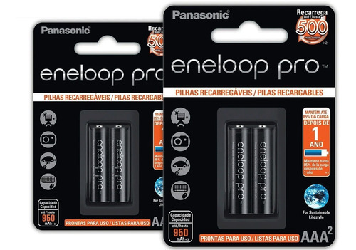 4 Pilhas Aaa Palito Recarregáveis Da Eneloop Pro