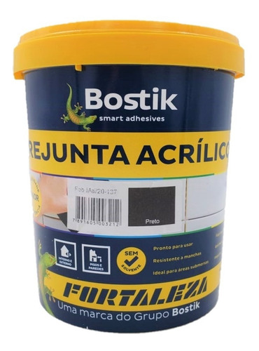 Rejunte Acrílico Preto Piscina / Porcelanato 1kg Fortaleza