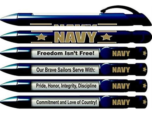 Saludo Pen  Navy  Plumas Del Servicio Militar Con Mensajes D