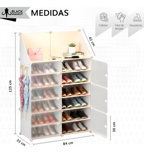 Zapatera Organizador Mueble Estante 7 Niveles Color Blanco