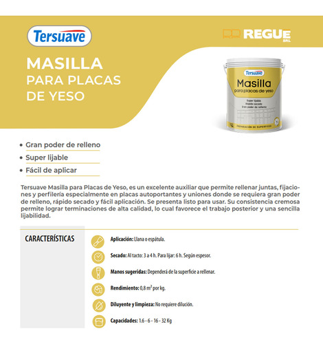 Masilla Lijable Placas De Yeso Durlock Knauf 16kg Tersuave