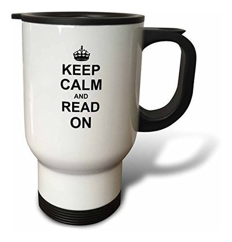 Vaso - 3drose Keep Calm And Carry On - White Text On Vintage