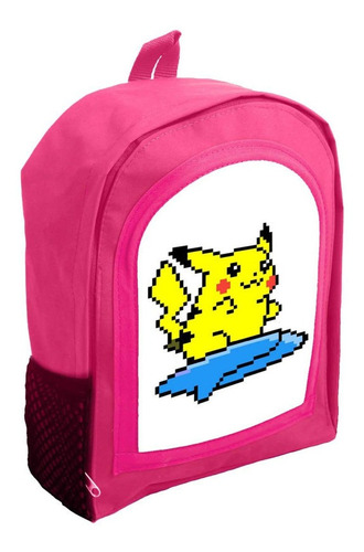 Mochila Infantil Rosa Nena Nene Pokemon Pikachu Rr4