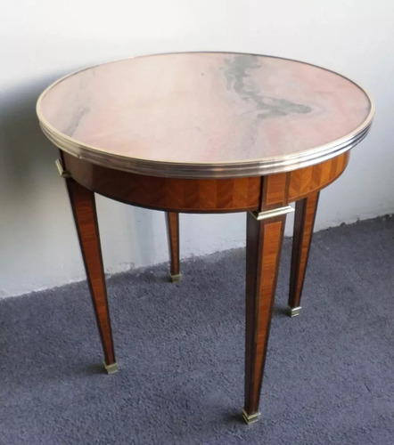 Antigua Mesa De Sala Estilo Inglés Mármol Y Bronce (Usado)