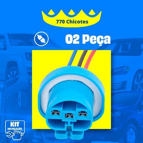 Par Plug Conector Chicote Soquete Lâmpada Farol Hb1 E Hb5