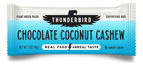 Thunderbird Bars Energy Snack, Sin Gluten Con Proteínas, Com