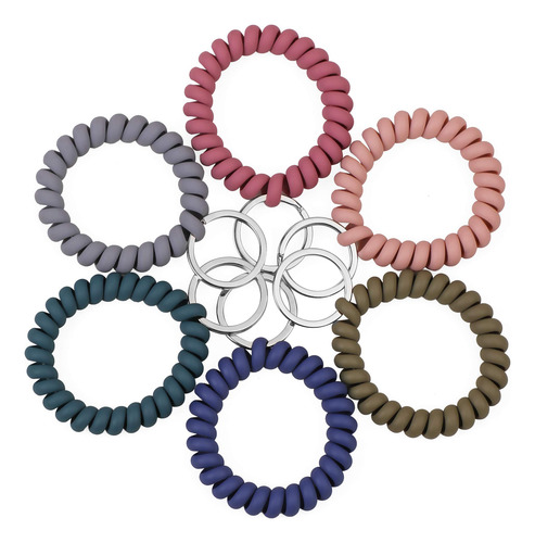 6 Pulseras Elásticas Con Llavero De Muñeca Para Gimnasio Y S