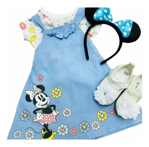 Disney Baby- Conjunto Vestido Y Playera Minnie Mouse
