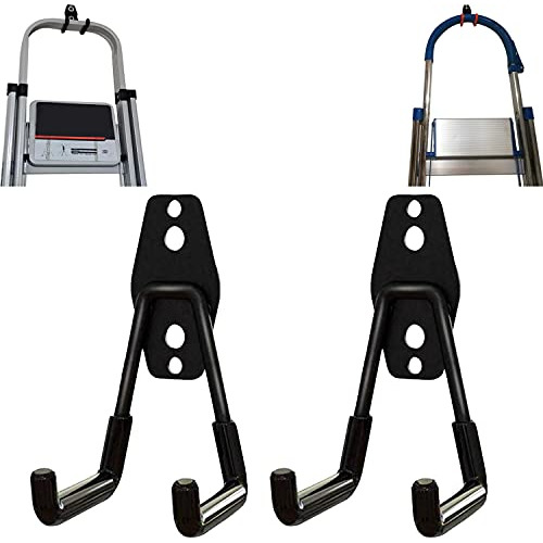 2 Ganchos Plegables Escalera Montados Pared, Ganchos Te...