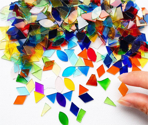 500 Piezas De Mosaico Triangular De Vidrio Cuadrado De Color