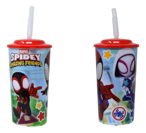 Spidey And Friends 16 Oz Pp Sports Vaso Tapa