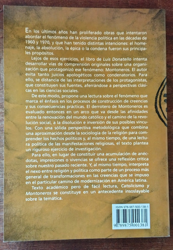 Luis Miguel Donatello - Catolicismo Y Montoneros